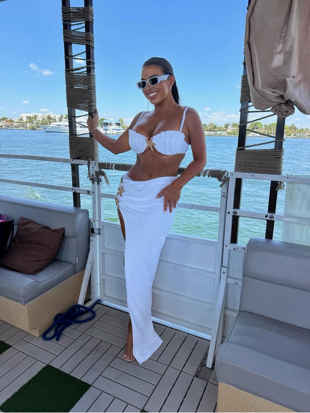 Lovers + Friends White Maxi Swim Coverup Bra & Skirt